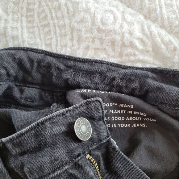 American Eagle Outfitters Black Mom Straight Leg Jeans 2 - Picture 9 of 9